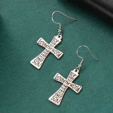 Load image into Gallery viewer, John 3:16 Cross Love Stainless Steel Earrings
