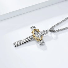 Load image into Gallery viewer, Crown Of Thorns Stainless Steel Cross Chain Necklace
