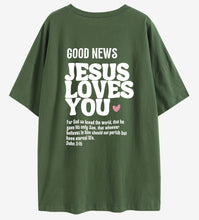 Load image into Gallery viewer, Good News Bold Statement John 3:16 100% Cotton Tshirt
