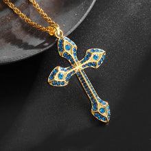 Load image into Gallery viewer, Vintage 18K Gold Stainless Steel Cross Chain Necklace
