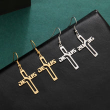 Load image into Gallery viewer, Jesus Cross Stainless Steel Earrings
