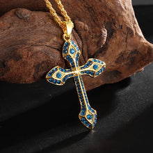 Load image into Gallery viewer, Vintage 18K Gold Stainless Steel Cross Chain Necklace
