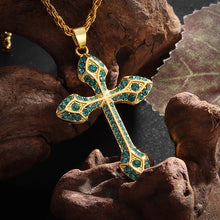 Load image into Gallery viewer, Vintage 18K Gold Stainless Steel Cross Chain Necklace
