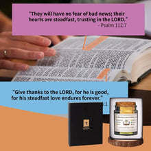 Load image into Gallery viewer, Laminated Color-Coded Day Starter Bible Verses Glass Jar With Gift Box
