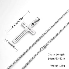 Load image into Gallery viewer, Verse of the Day #VOTD Stainless Steel Cross Chain Necklace
