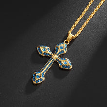 Load image into Gallery viewer, Vintage 18K Gold Stainless Steel Cross Chain Necklace
