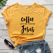 Load image into Gallery viewer, Coffee and Jesus Fall Tshirt
