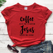 Load image into Gallery viewer, Coffee and Jesus Fall Tshirt
