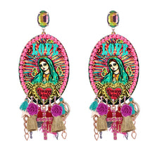 Load image into Gallery viewer, Mary Love Always Wins Purity of Heart Tassel Earrings
