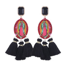 Load image into Gallery viewer, Mary Love Always Wins Purity of Heart Tassel Earrings
