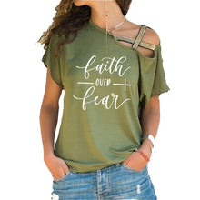 Load image into Gallery viewer, Faith Over Fear Off-Shoulder Fashion Top
