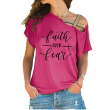 Load image into Gallery viewer, Faith Over Fear Off-Shoulder Fashion Top
